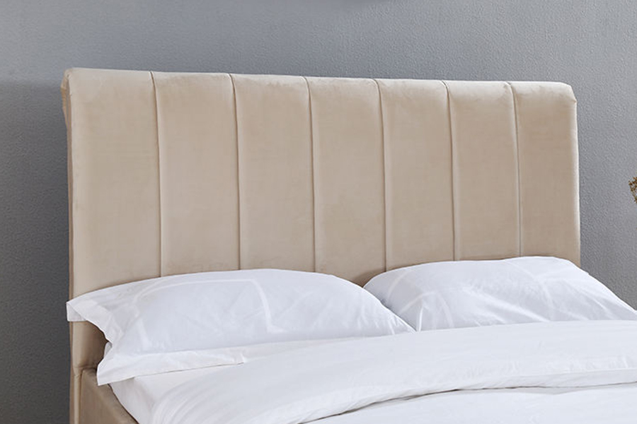 1312 부드러운 패브릭 침대 머리판 둥근 덮개를 씌운 침대