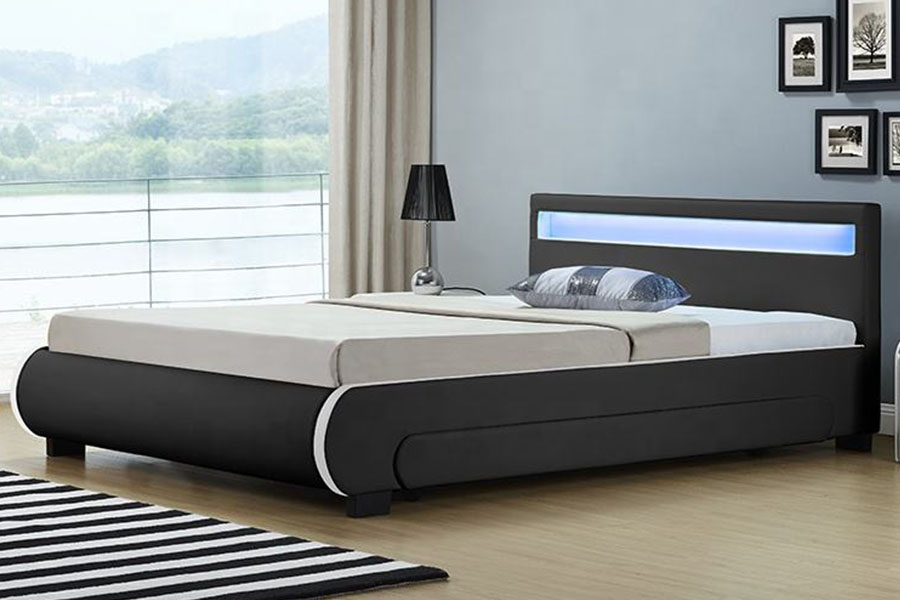 1135-1D LED 수납 덮개를 씌운 서랍 PU 가죽 침대